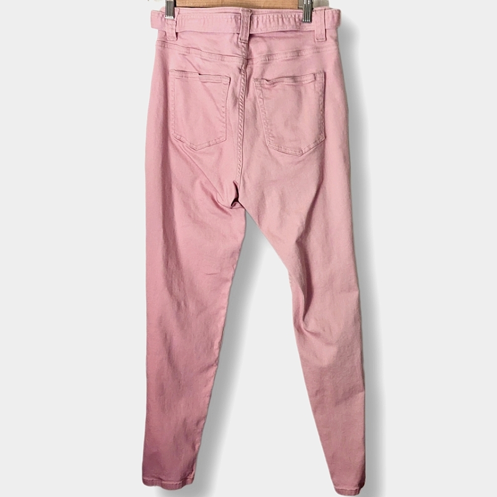 🌸Soho NY and Co. "Super High Waist Tapered Leg" Pink Jeans - Picture 8 of 12